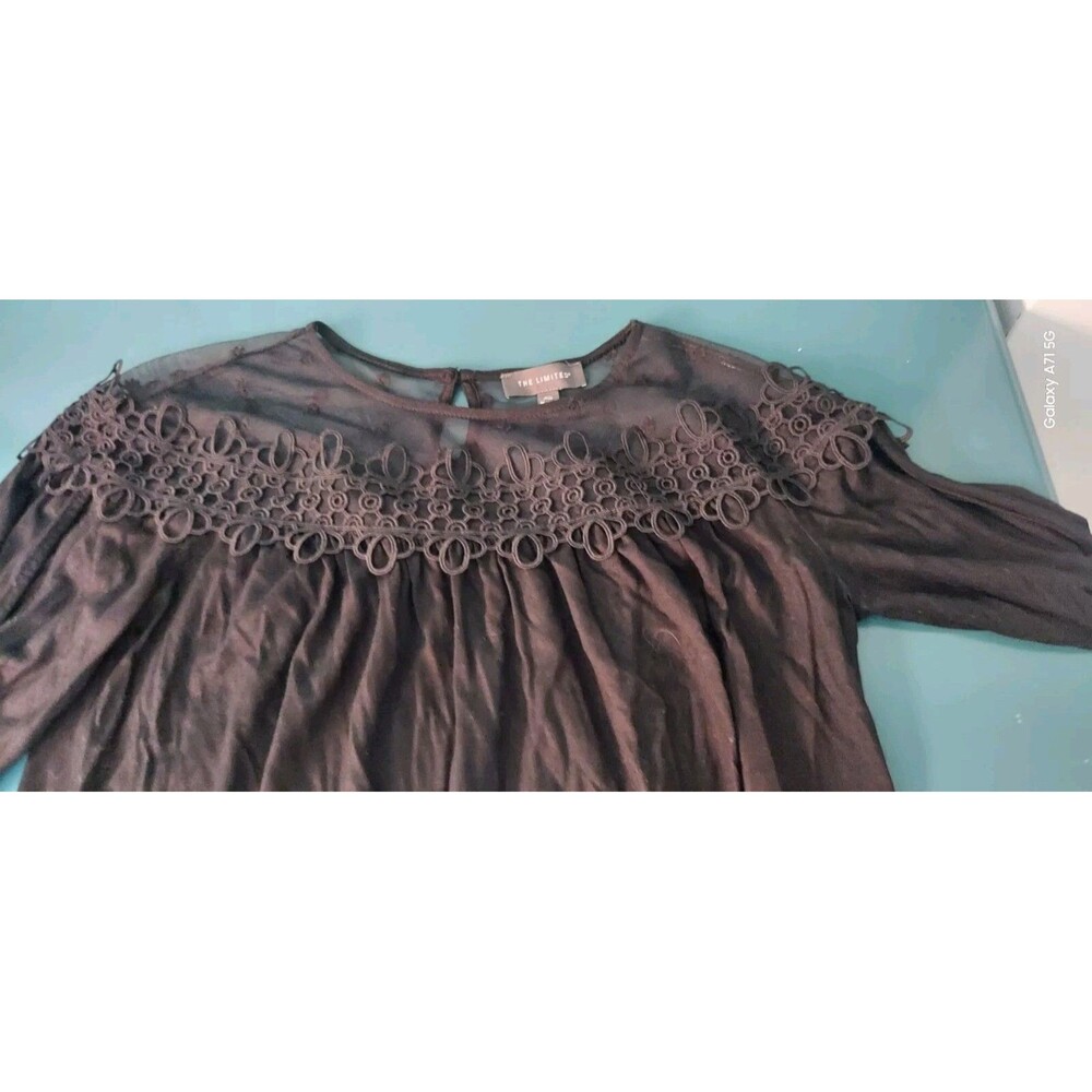 ! THE LIMITED Gorgeous  Black Lace blouse  Size  xs goth whimsigoth